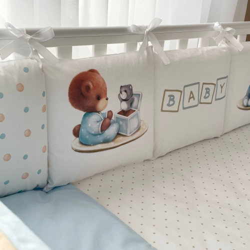 Комплект постільної білизни для новонародженого Арт Дизайн Baby Teddy, колір блакитний - 6